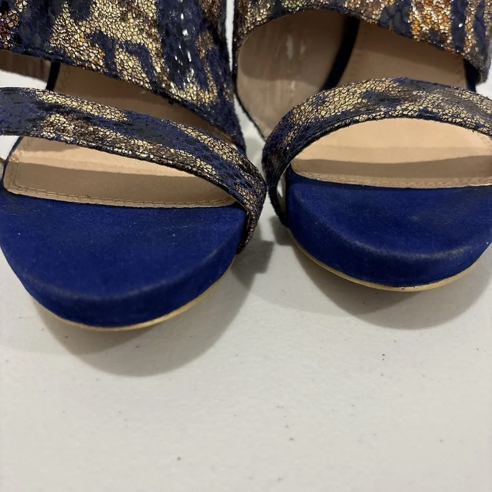 Bebe | Cobalt Blue Metallic Strappy Stiletto Heels Size 9 Y2K Night Out